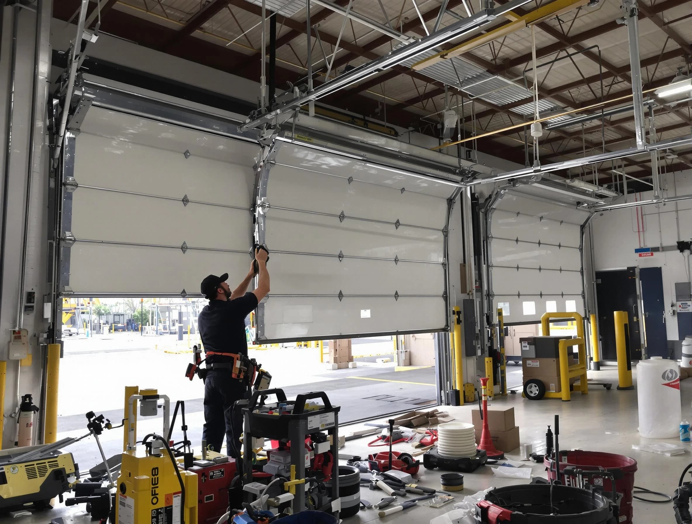 Warren Garage Door Repair technician performing commercial garage door repair in Warren
