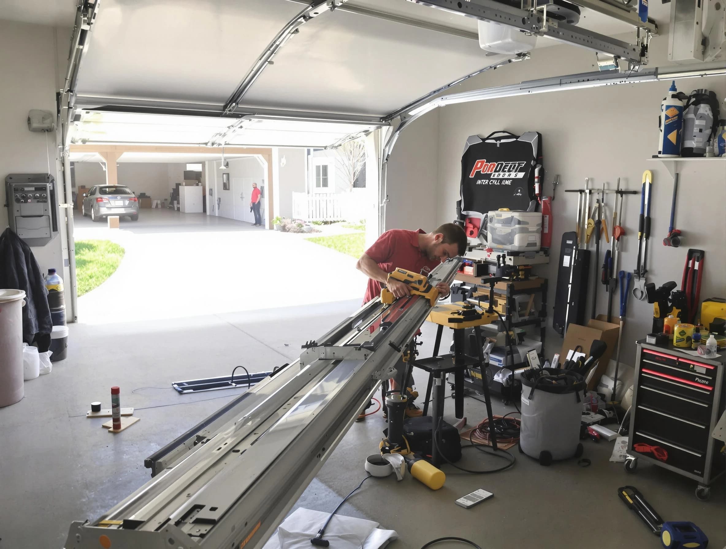 Warren Garage Door Repair expert performing track repair in Warren